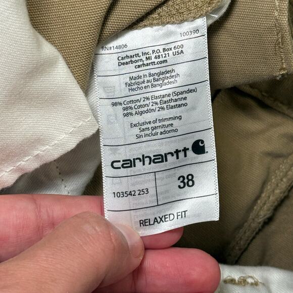 Carhartt Rugged Flex Rigby Cargo Short Relaxed Fit Size 38x11 NWT Brown/Khaki - Picture 8 of 8